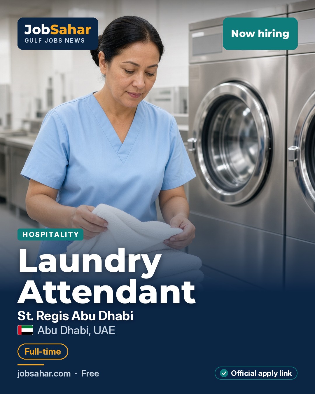 Laundry Attendant at The St. Regis Abu Dhabi (Marriott)