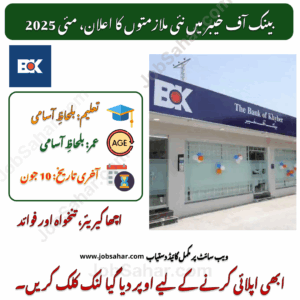 Bank of Khyber Jobs 2025 – Apply for NTS Batch Trainee Officers Program