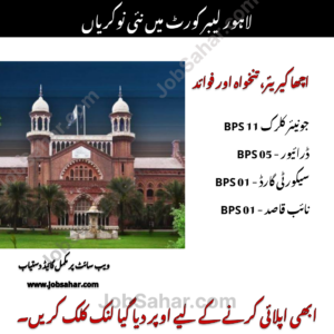 Punjab Labor Court Lahore Jobs 2025